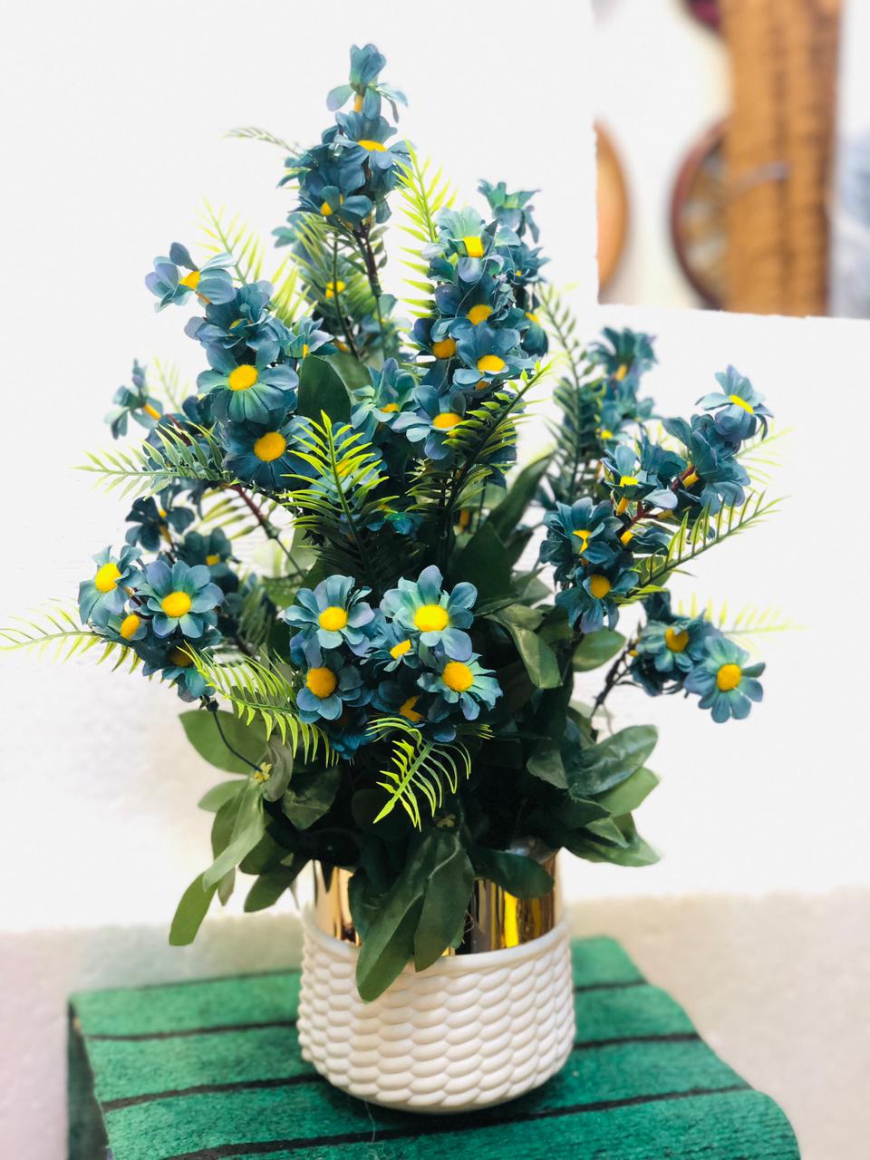 Artificial Blue Daisy Flower Bouquet