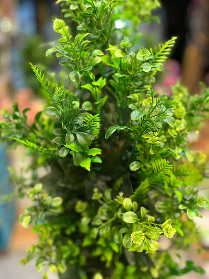 Artificial Green Plant in Black & Gold Pot (43 Inches)