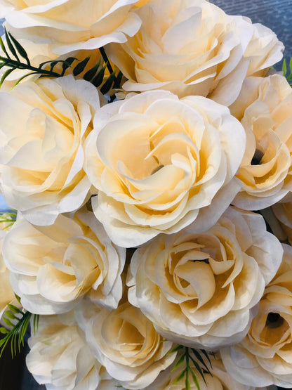 Artificial peach Rose Flower Bouquet in Unbreakable Plastic Pot – Home & Office Décor